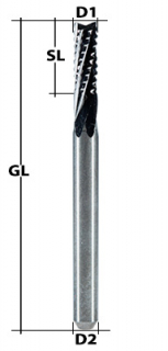 End Mill Spiral Toothed Ø 1.6 mm optimized geometry