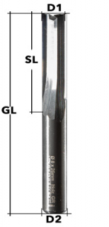 VHM-Schaftfräser ohne Drall Z2 Ø 4 mm Holz