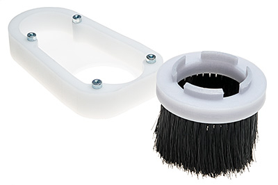 Brushes-plate with clamped brush for suction shoe 43 mm