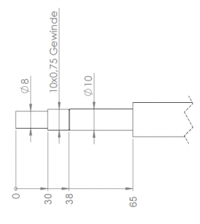 Kugelumlaufspindel 16 x 5 Länge: 381 mm, Sonderausführung Bremse