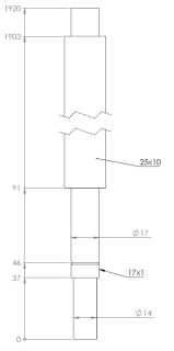 Kugelumlaufspindel 25 x 20 Länge: 2420 mm