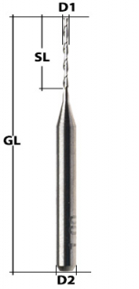 End Mill Double-Flute (Flat) Ø 3 mm long