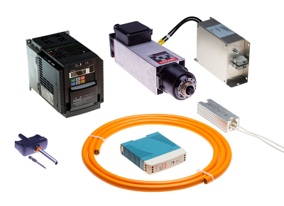 HF-Spindle Set Teknomotor QTC 2 kW | E-FAN | HSK 32 | 230 V | Frequency Converter