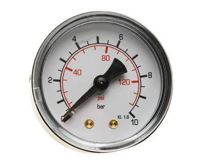 Bourdon tube pressure gauge standard 1/4 "