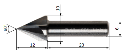 RazorPoint engraving cutter Z3 60 ° for wood and plastic Ø 10 mm