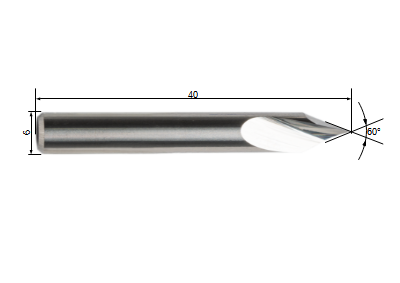 Solid carbide Engraver Ø 6 mm with Ø 0.2 mm cutting point