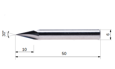 RazorPoint engraving cutter Z3 30 ° for wood and plastic Ø 6 mm