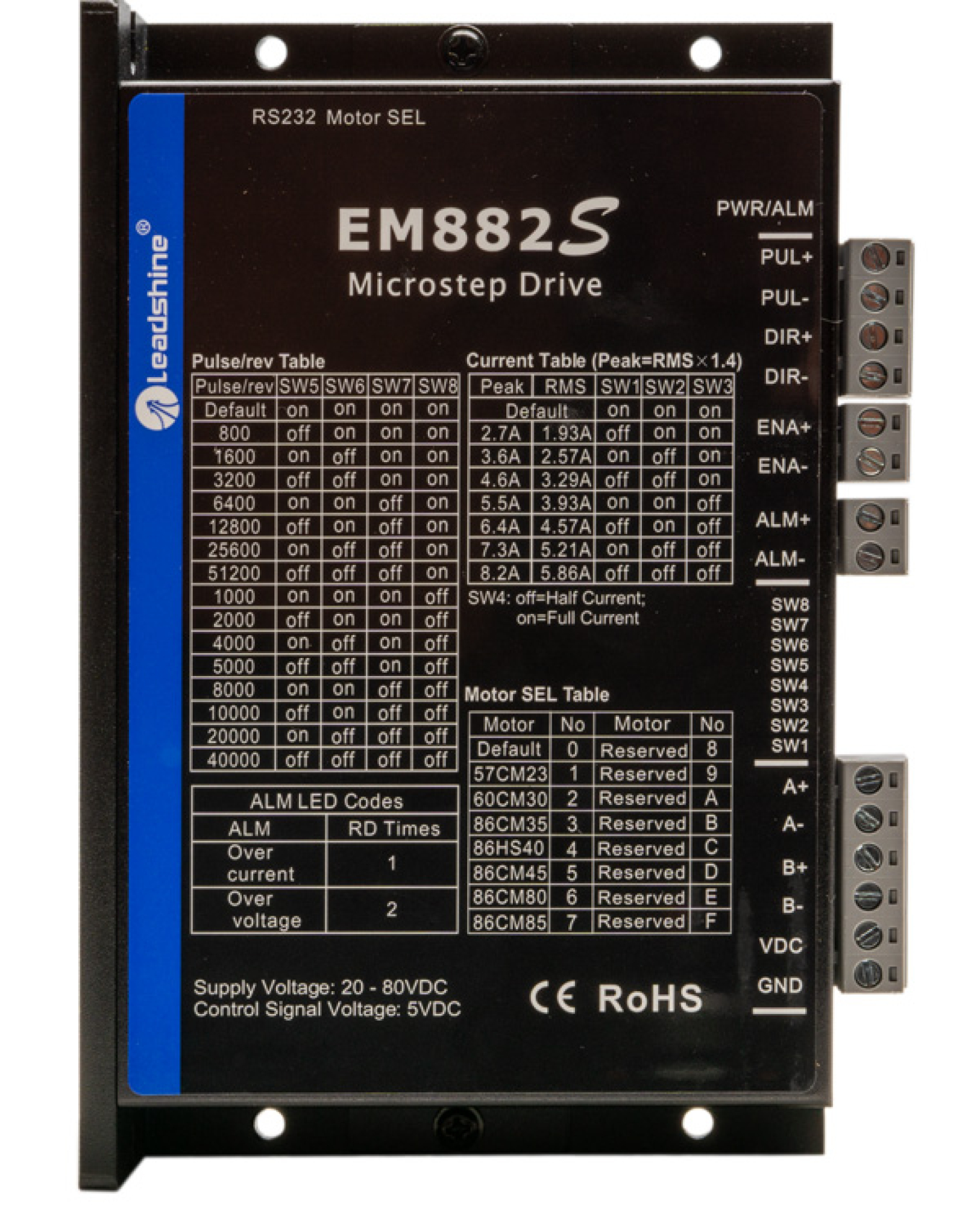 Schrittmotor-Endstufe Leadshine EM882S Digital