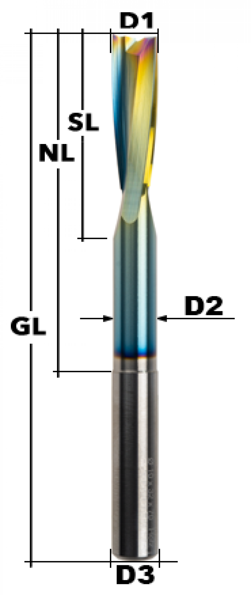 1202HO | VHM-Schaftfräser beschichtet Z2 Ø 6 mm Holz