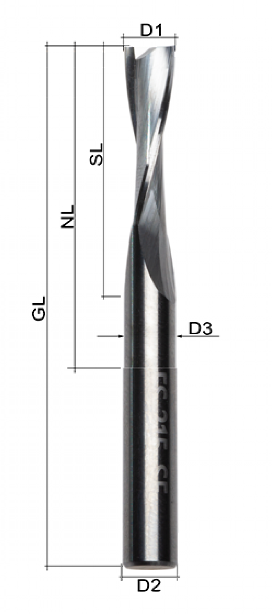 1206HO | VHM-Schaftfräser Z2 Ø 8 mm Holz VR