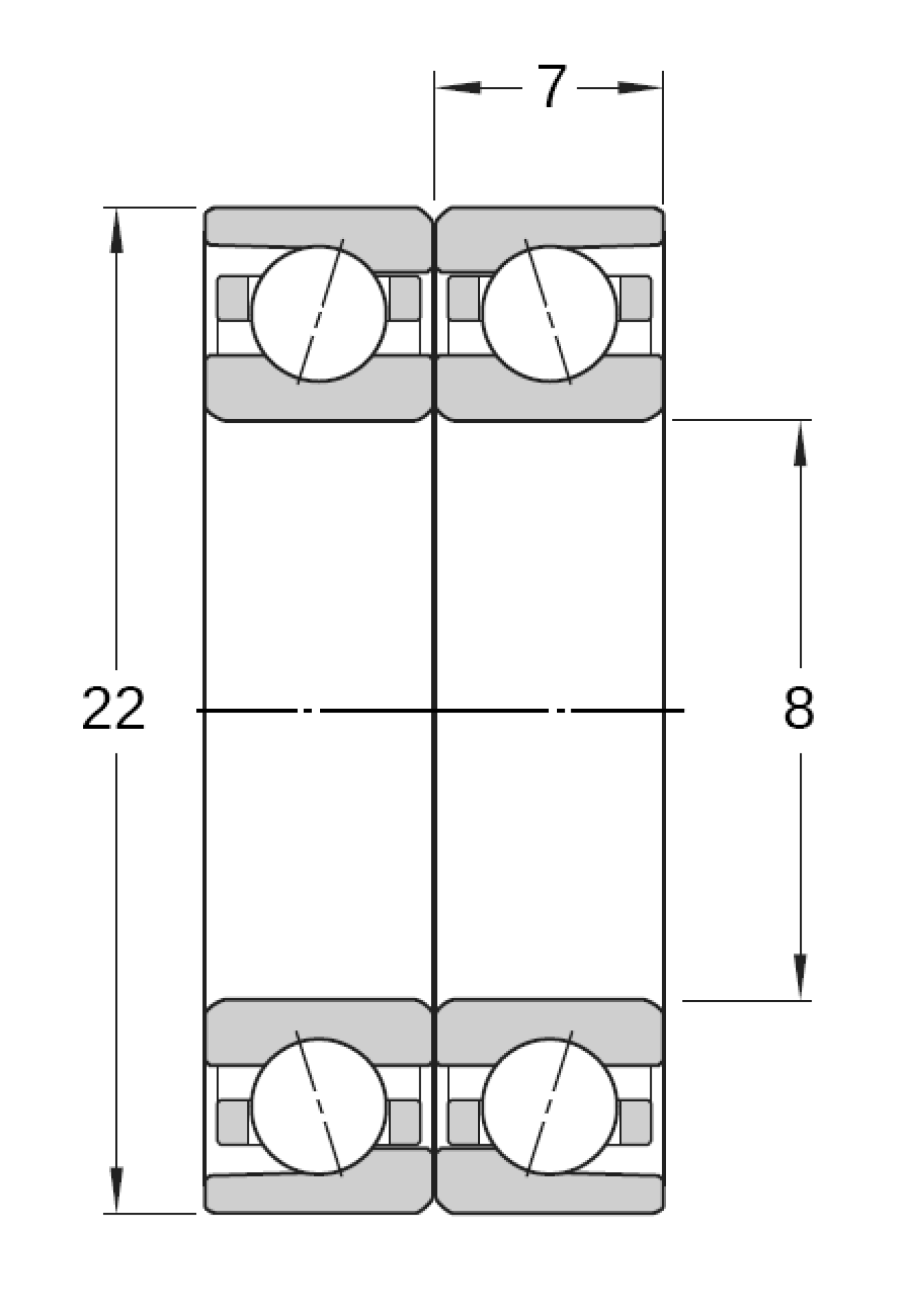 Schrägkugellager 708 (Paar)