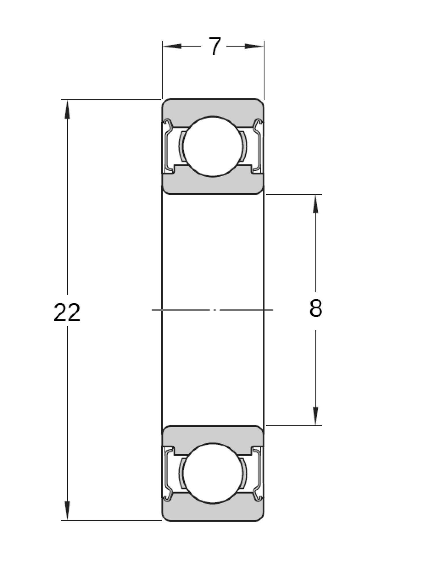 Rillenkugellager 608ZZ
