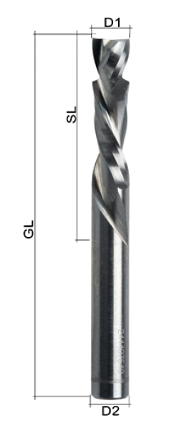 1207HO | VHM-Schaftfräser Z2 UP/DOWN Ø 8 mm Holz
