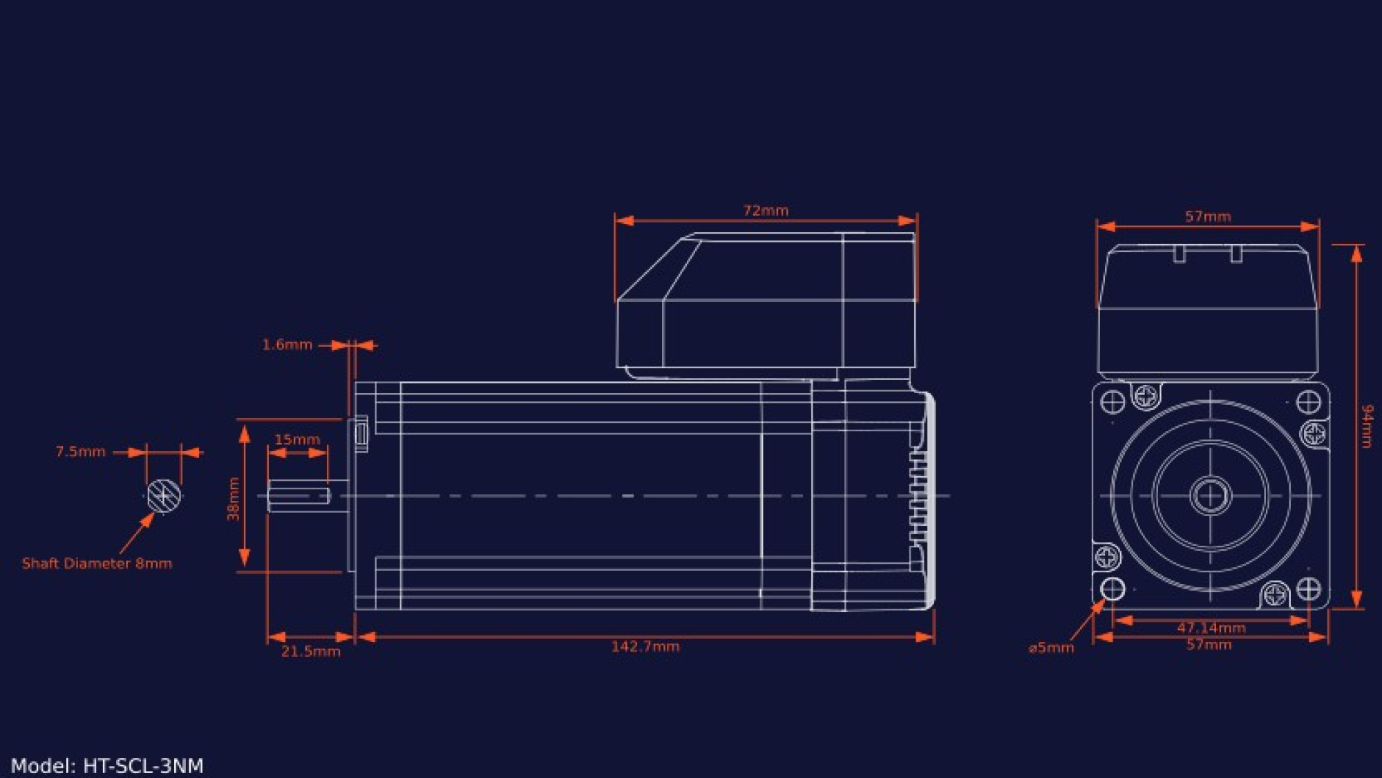 MASSO Closed Loop Schrittmotor 3 Nm mit integrierter Bremse