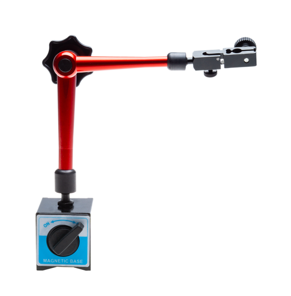 Magnetic measuring stand with central mechanical clamping
