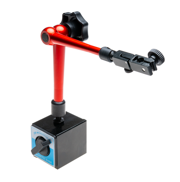 Magnetic measuring stand with central mechanical clamping