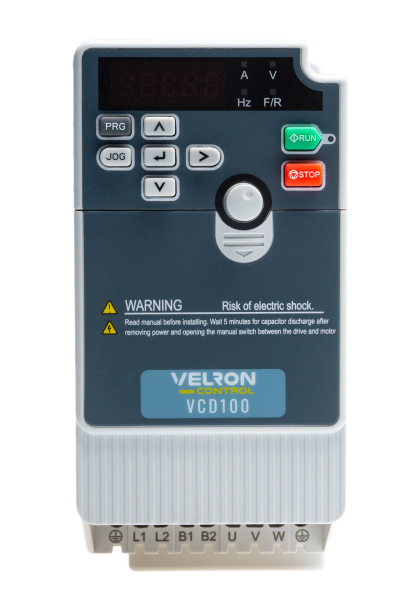 Frequenzumrichter Velron VCD100-107  | 0,75 kW | 230 VAC | 1-phasig | max. 599 Hz 0,75 kW, 3,8 A, sensorlose Vektorregelung