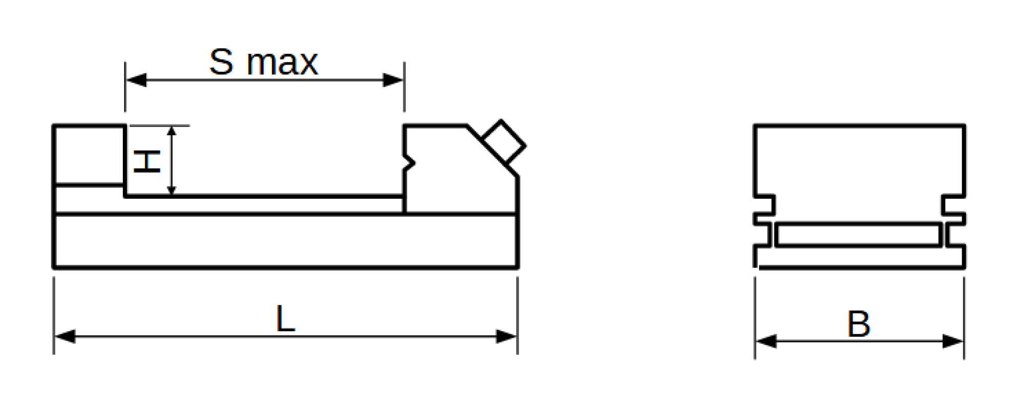 Vise with pull-down-jaws BG25