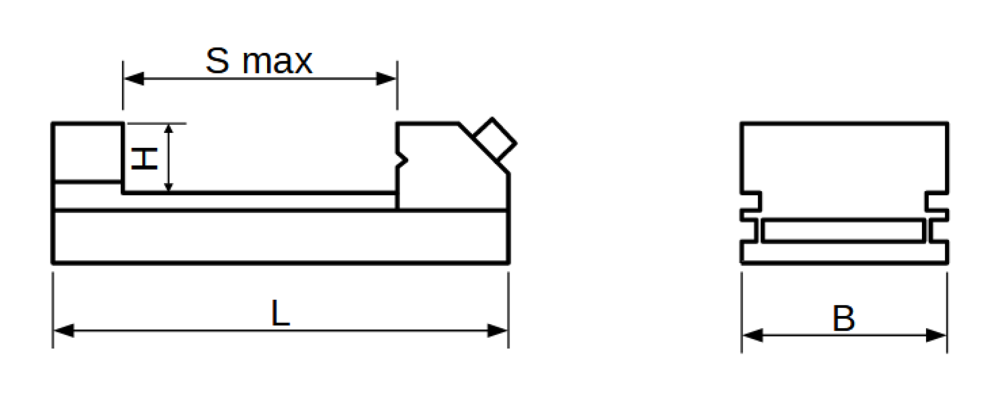 Vise with pull-down-jaws BG36