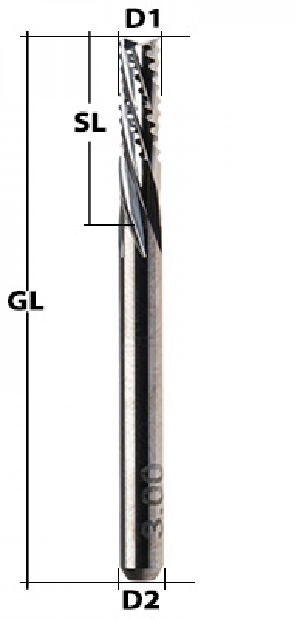 End Mill Spiral Toothed Ø 1.5 mm downcut 
