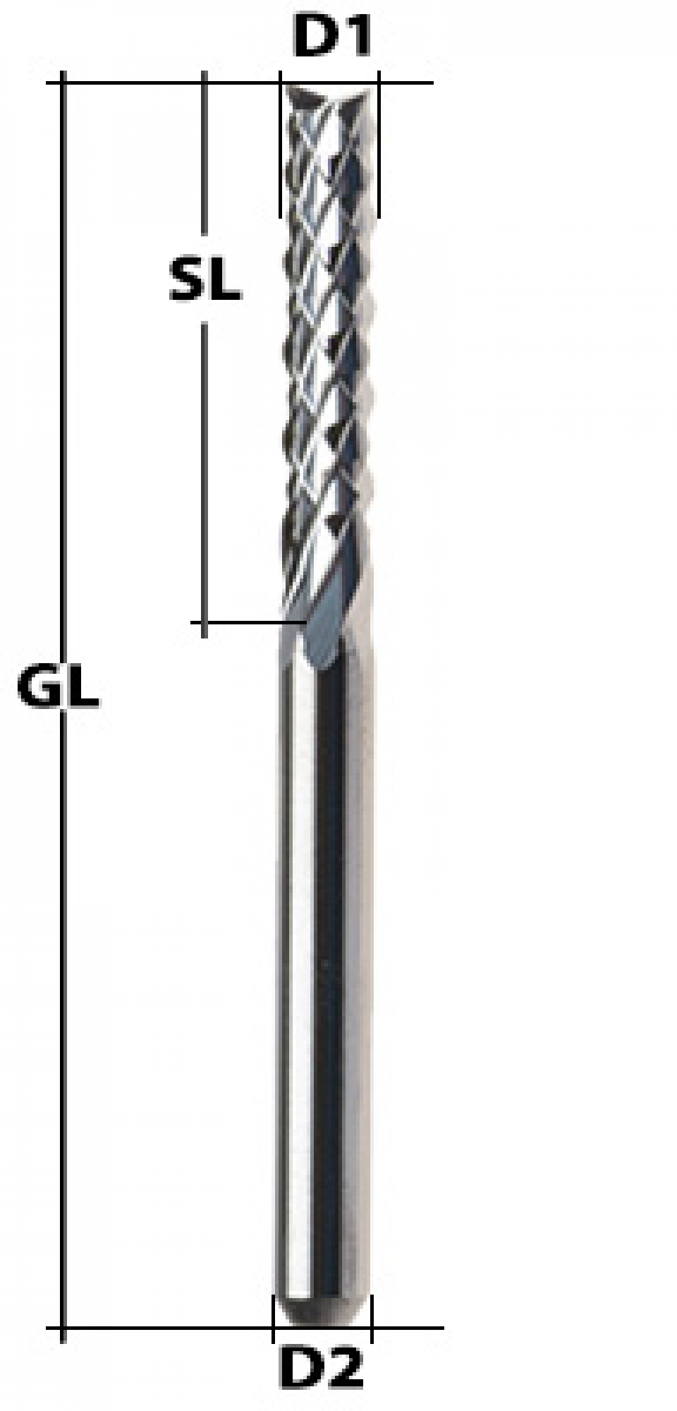 End Mill Diamond Toothed Ø 2 mm long