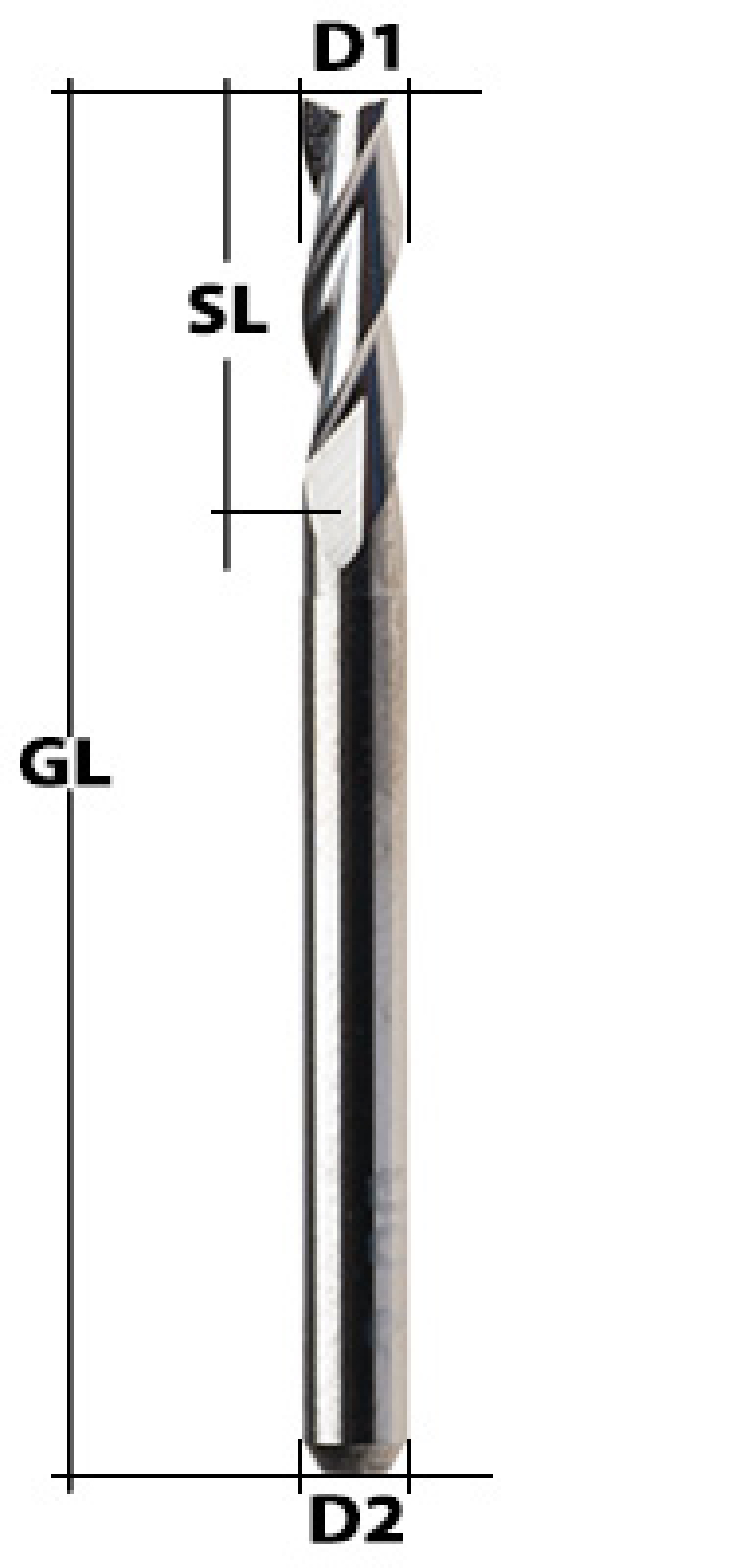 VHM Fräser 3-Schneider Ø 1 mm