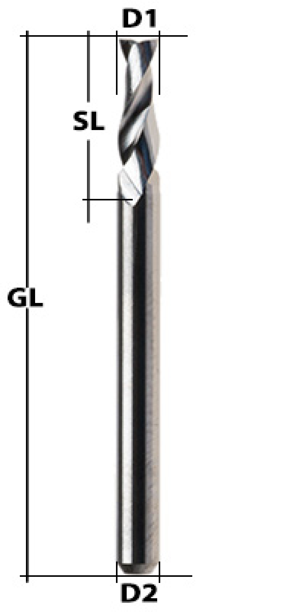 VHM Fräser 2-Schneider ALU Ø 1 mm