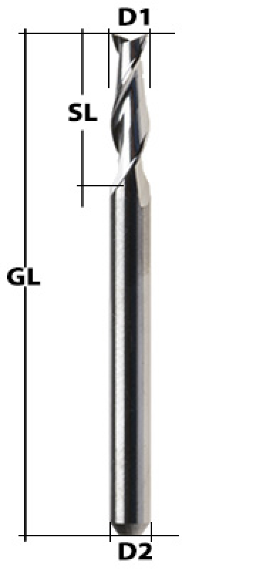 End Mill Double-Flute Ø 0.5 mm