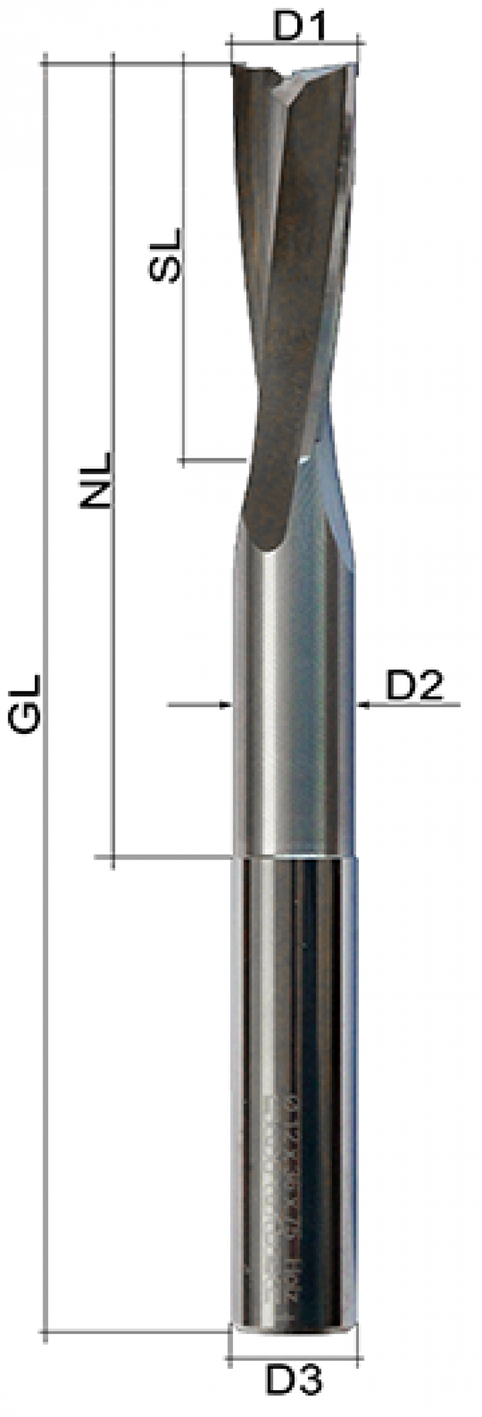 VHM-Schaftfräser Z2 Ø 8 mm Holz