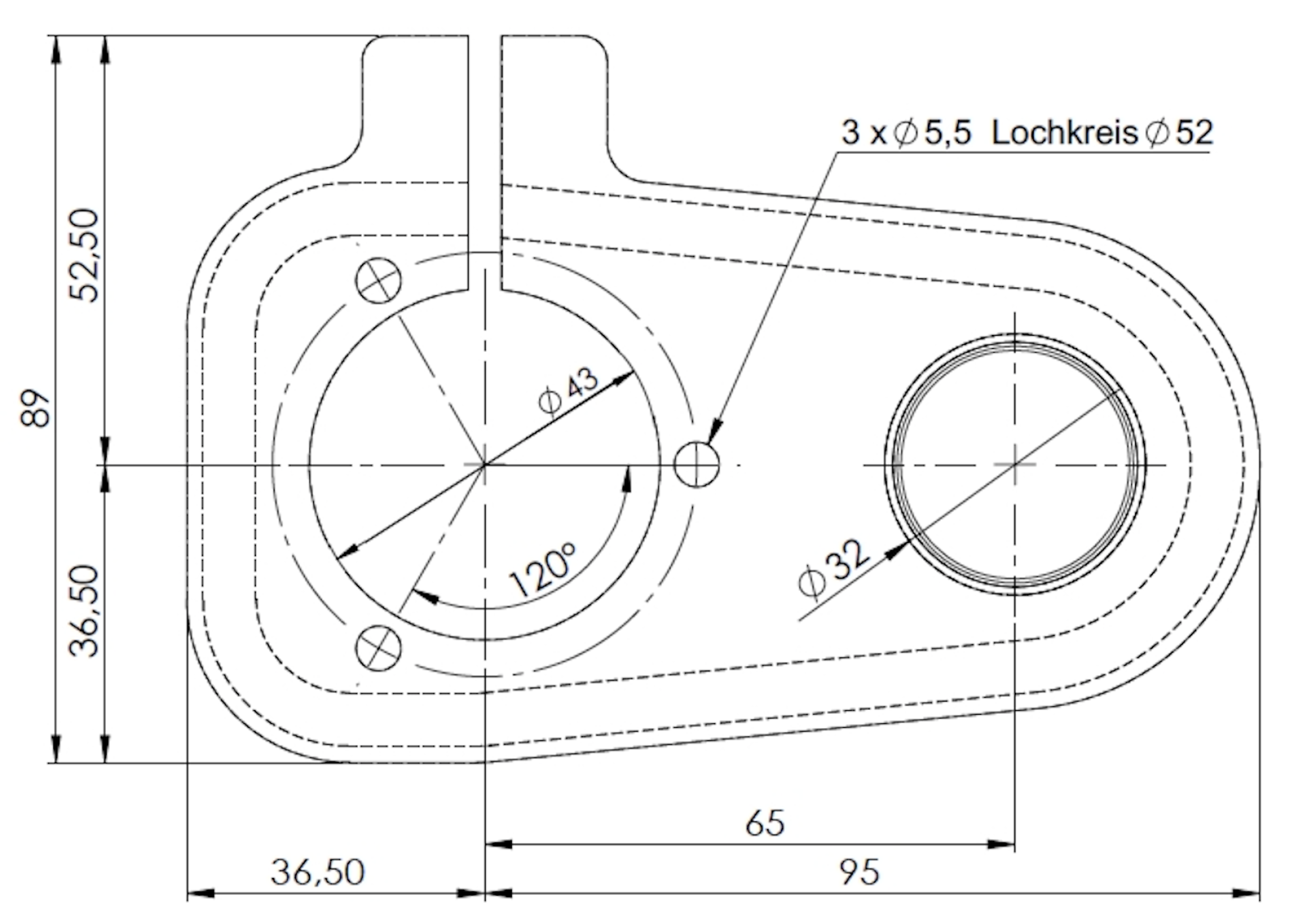 Absaugschuh Standard für 43 mm Eurohalsaufnahme