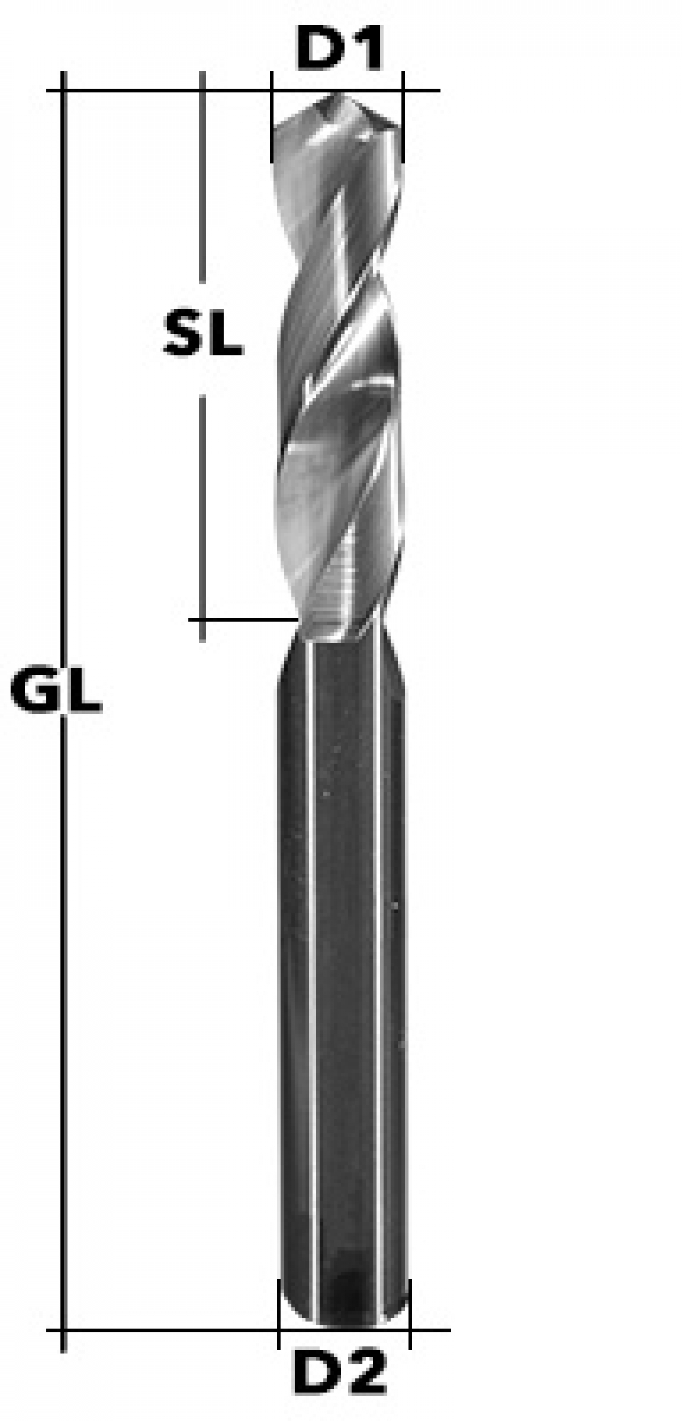 VHM-Bohrer Ø 1 mm, DIN 6539