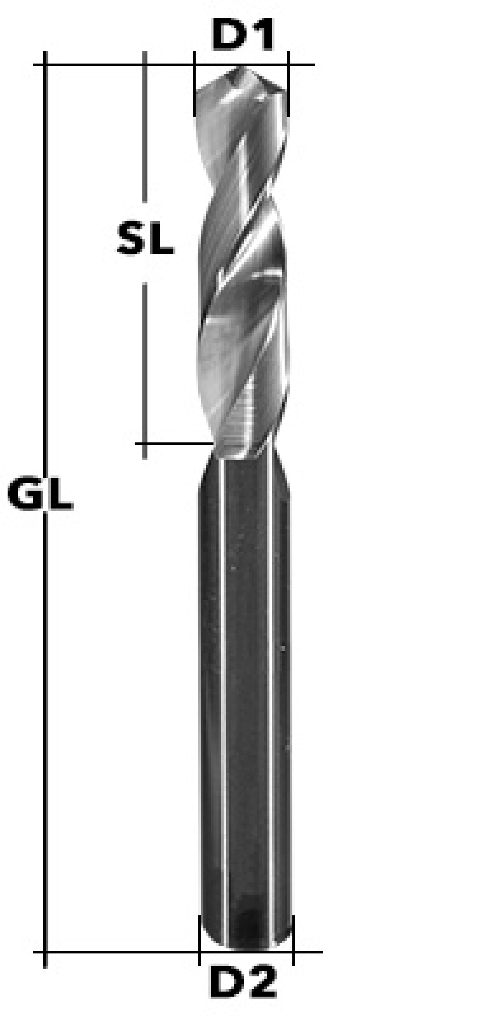 VHM-Bohrer Ø 3 mm, DIN 6539