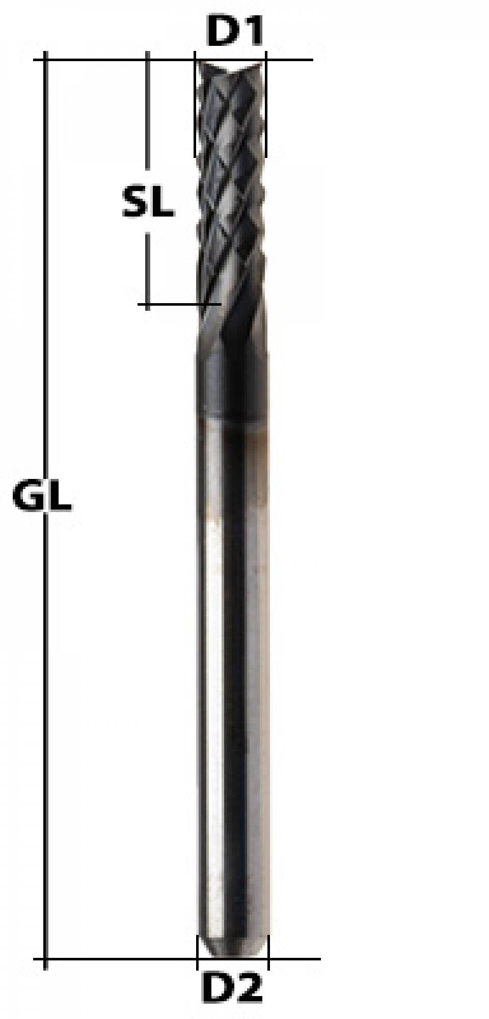 End Mill Diamond Toothed Coated Ø 1 mm