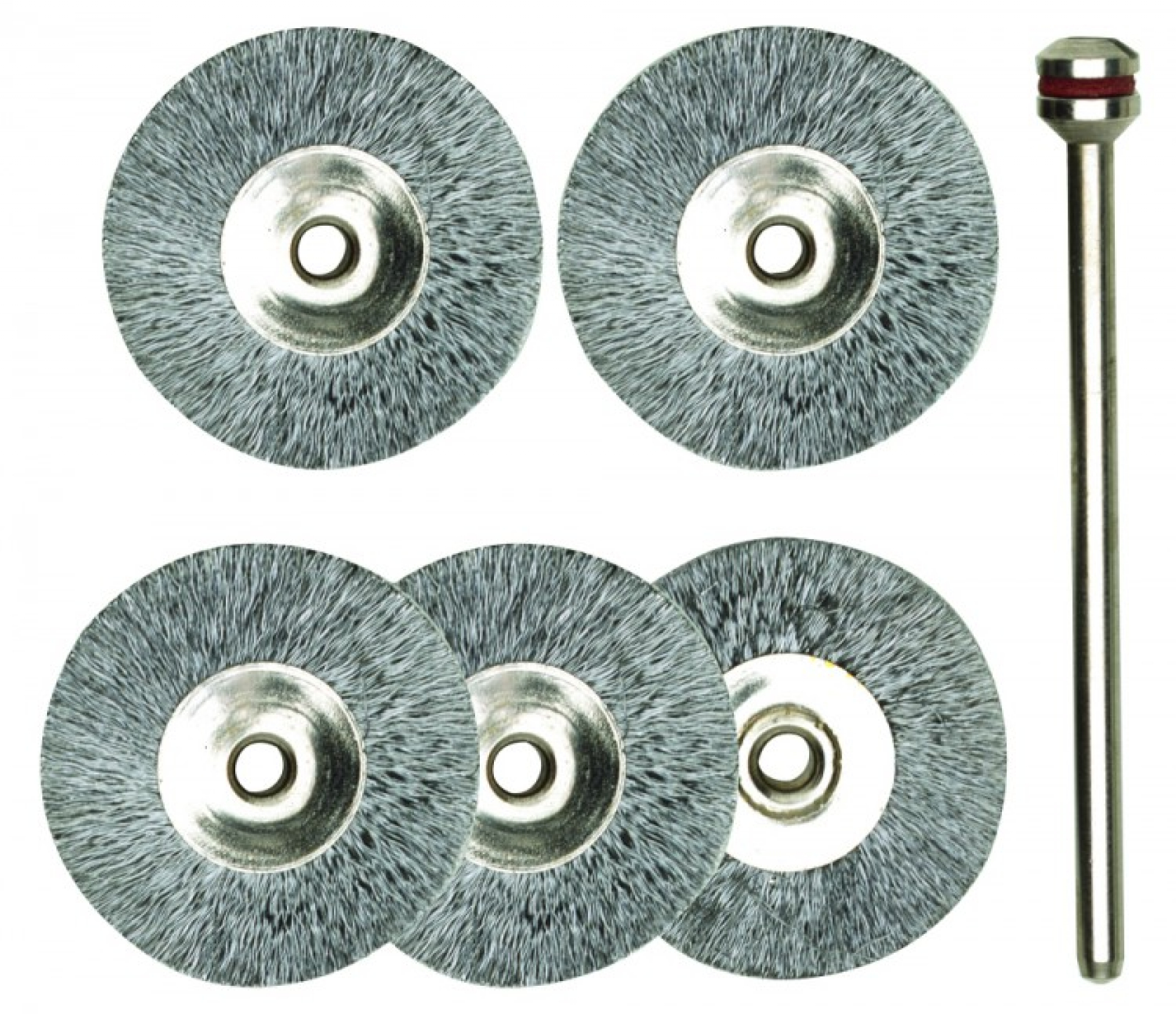 Radbürsten, Stahl, 22 mm, 5 Stück + 1 Träger