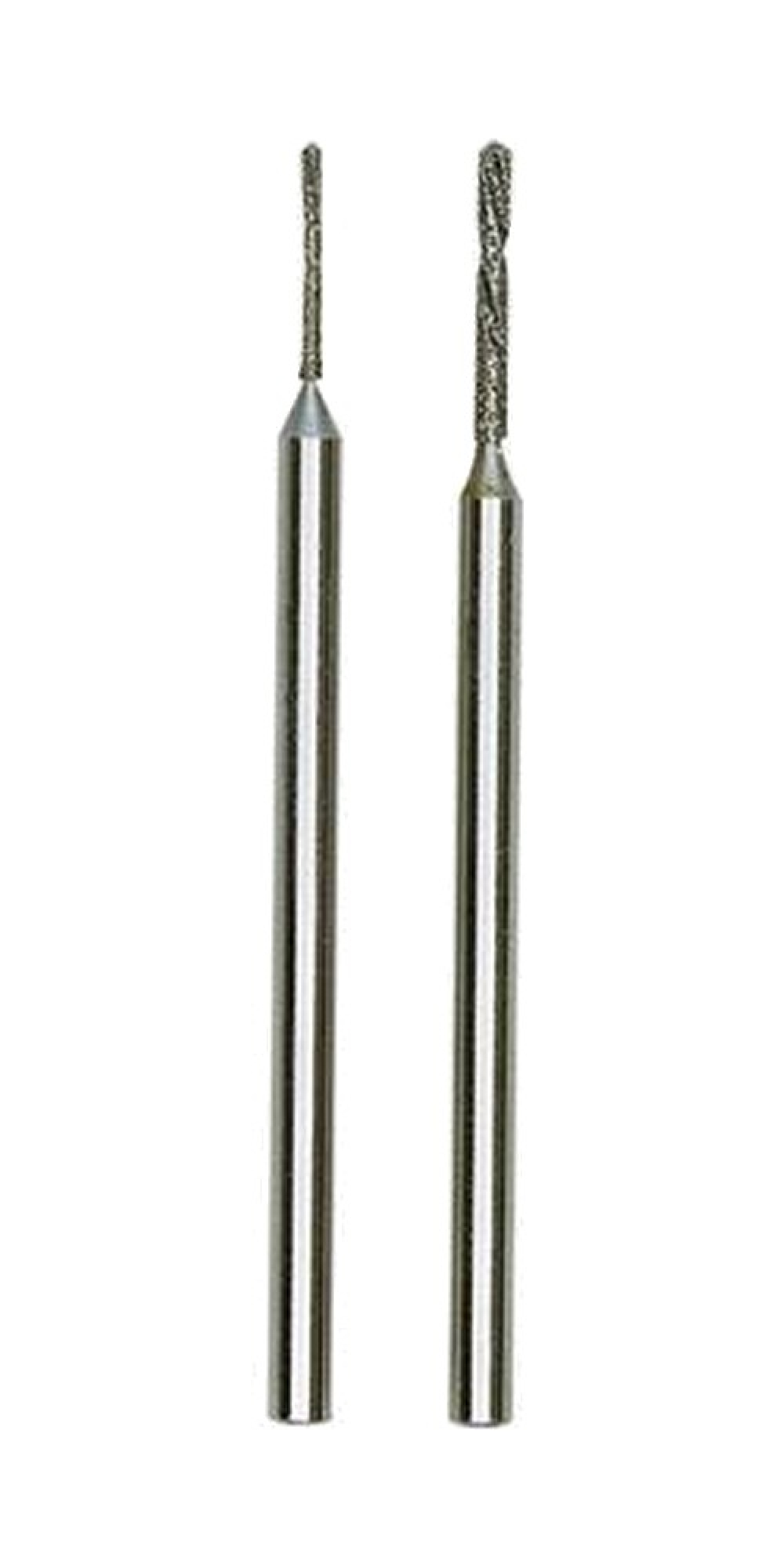 Diamond drills, one each of 0.8 and 1.2 mm