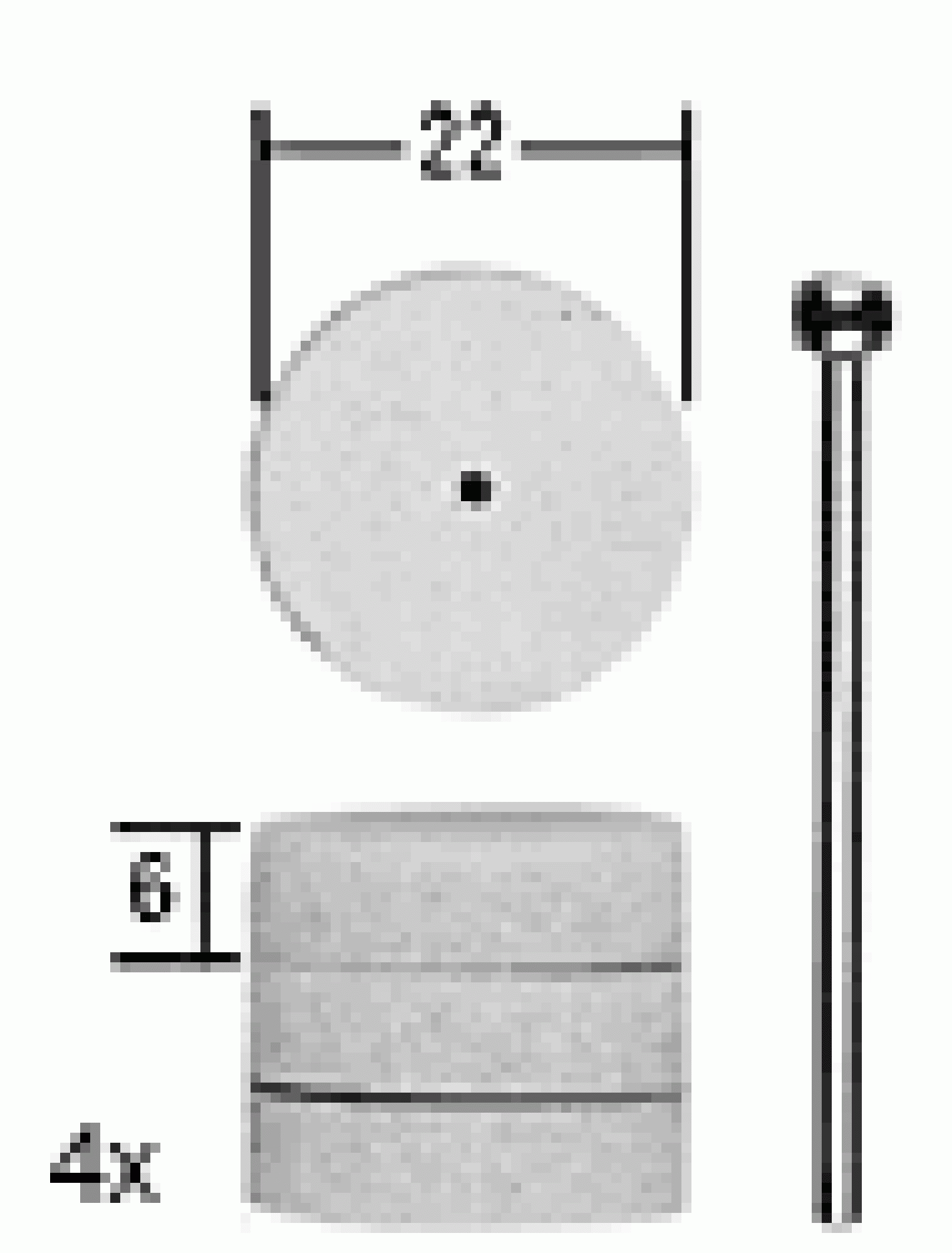 Sepzial-Polierscheiben, 22 mm, 4 Stück mit Träger