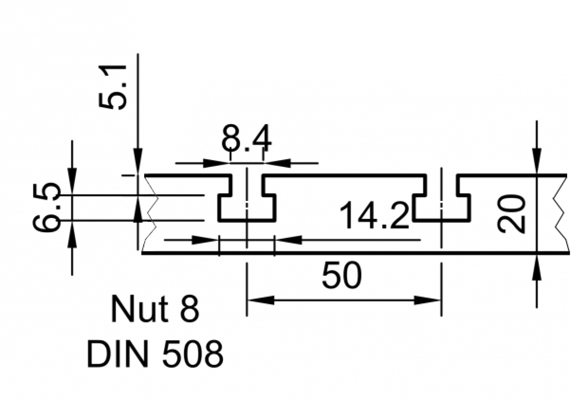 20 mm T-Nutenplatte PRO für AL 2010