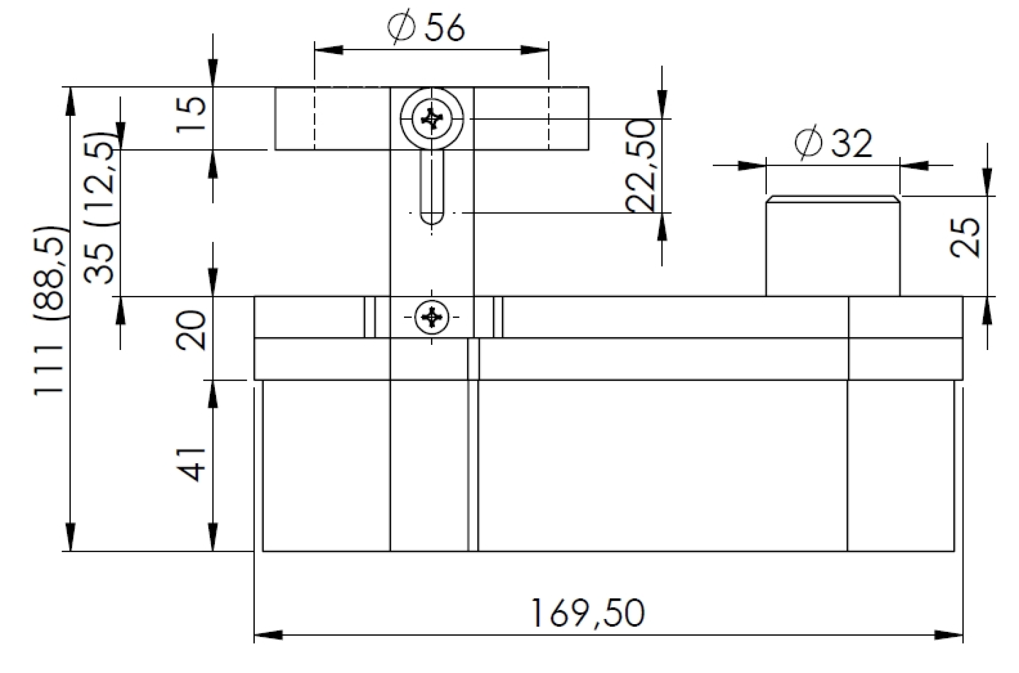 Suction shoe removable for Elte 0.4 kW, 0.75 kW & 1.1 kW small