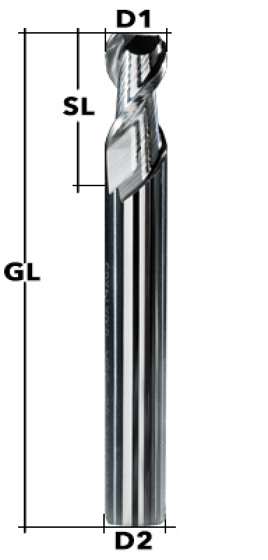 VHM-Schaftfräser Z2 45° Ø 5 mm ALU XL