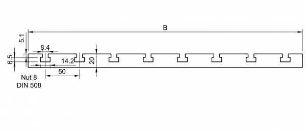 Gussaluminium T-Nutenplatte 250100