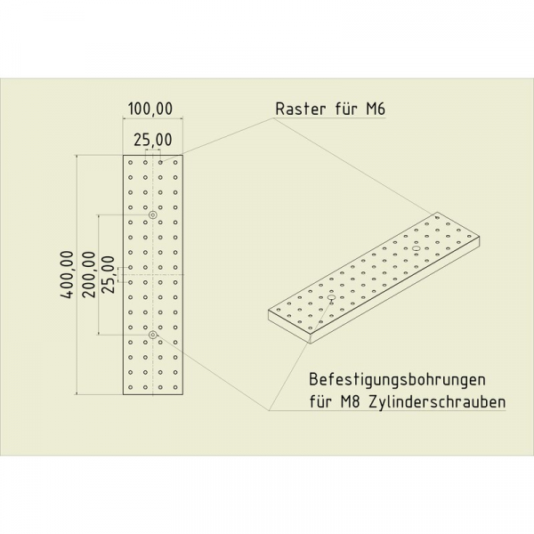 Stahl Gewinderasterplatte 4010