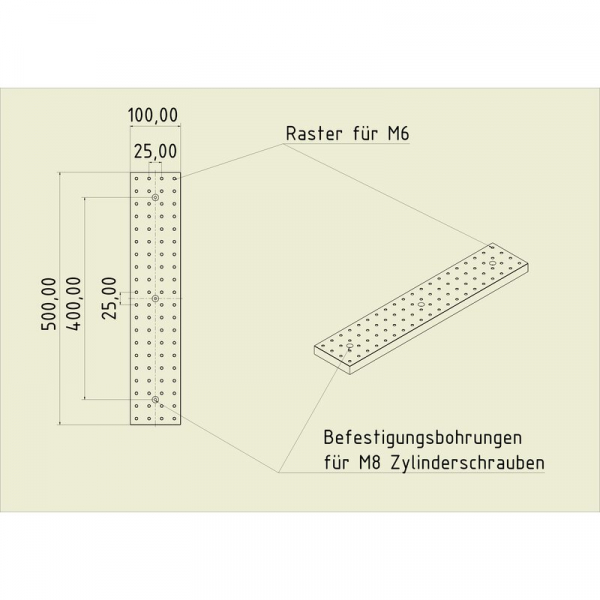 Stahl Gewinderasterplatte 5010