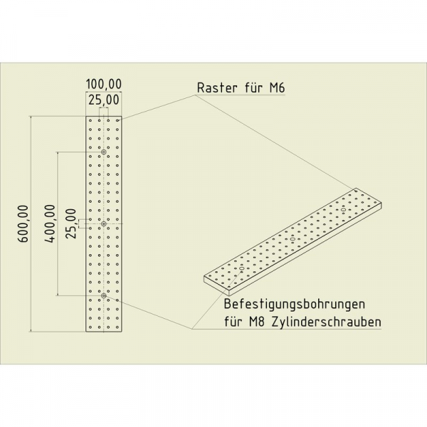 Stahl Gewinderasterplatte 6010