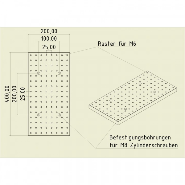 Stahl Gewinderasterplatte 4020