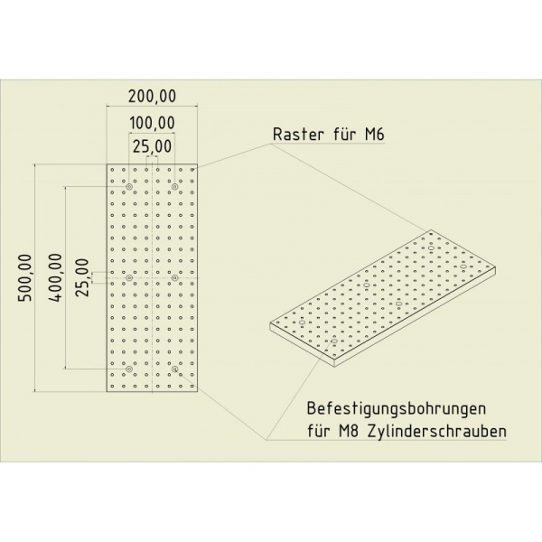 Stahl Gewinderasterplatte 5020