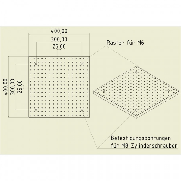 Stahl Gewinderasterplatte 4040