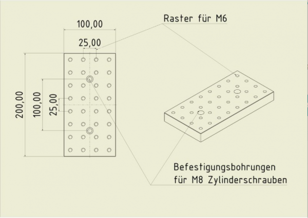 Stahl Gewinderasterplatte 6040