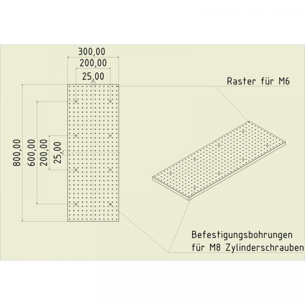 Stahl Gewinderasterplatte 8030