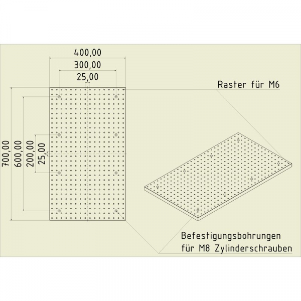 Stahl Gewinderasterplatte 7040