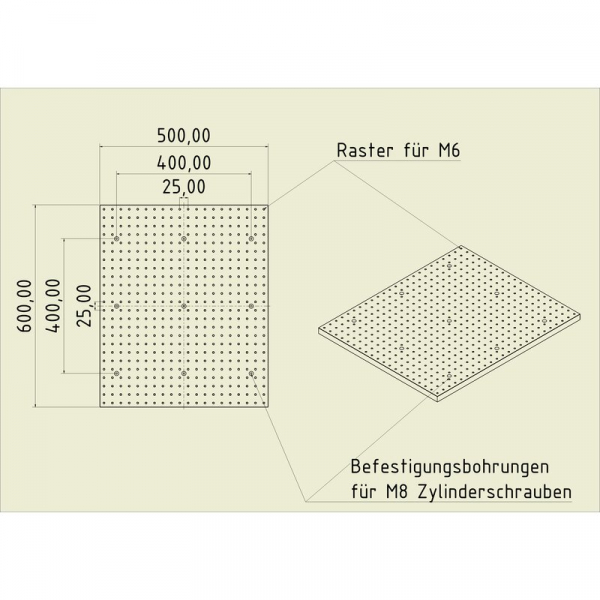 Stahl Gewinderasterplatte 6050